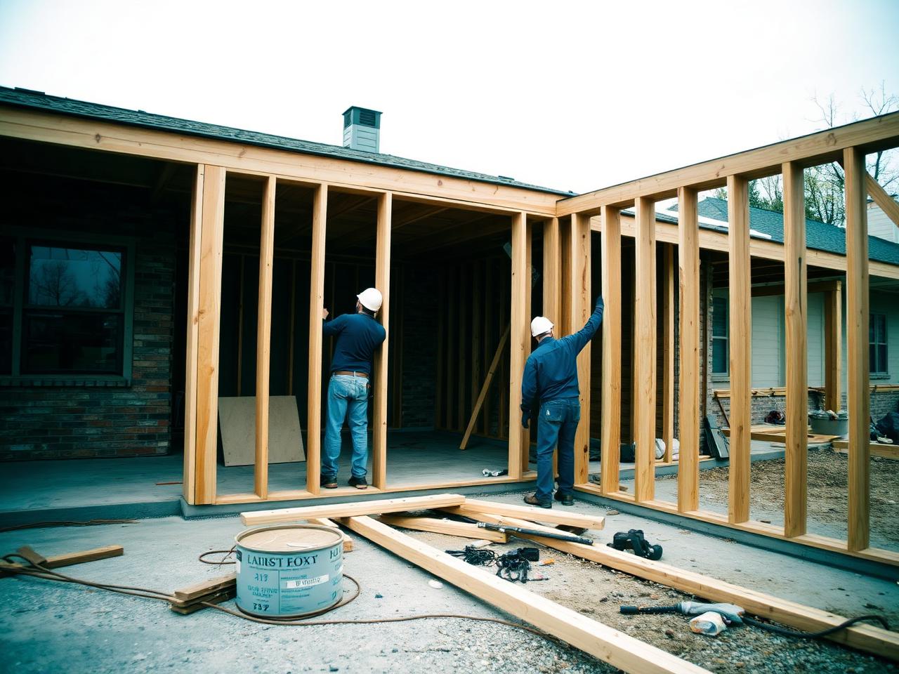 Framing work by LAROCK Construction